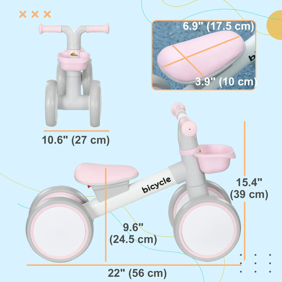 Toddler Balance Bike, 12–36 Months, Adjustable Seat, Pink Riding & Rocking Toys at Gallery Canada