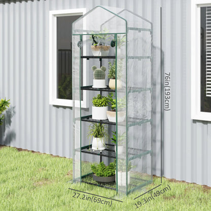 5 Tier Mini Greenhouse, Portable, Transparent, 27.25" x 19.25" x 76", Clear Portable Greenhouses at Gallery Canada
