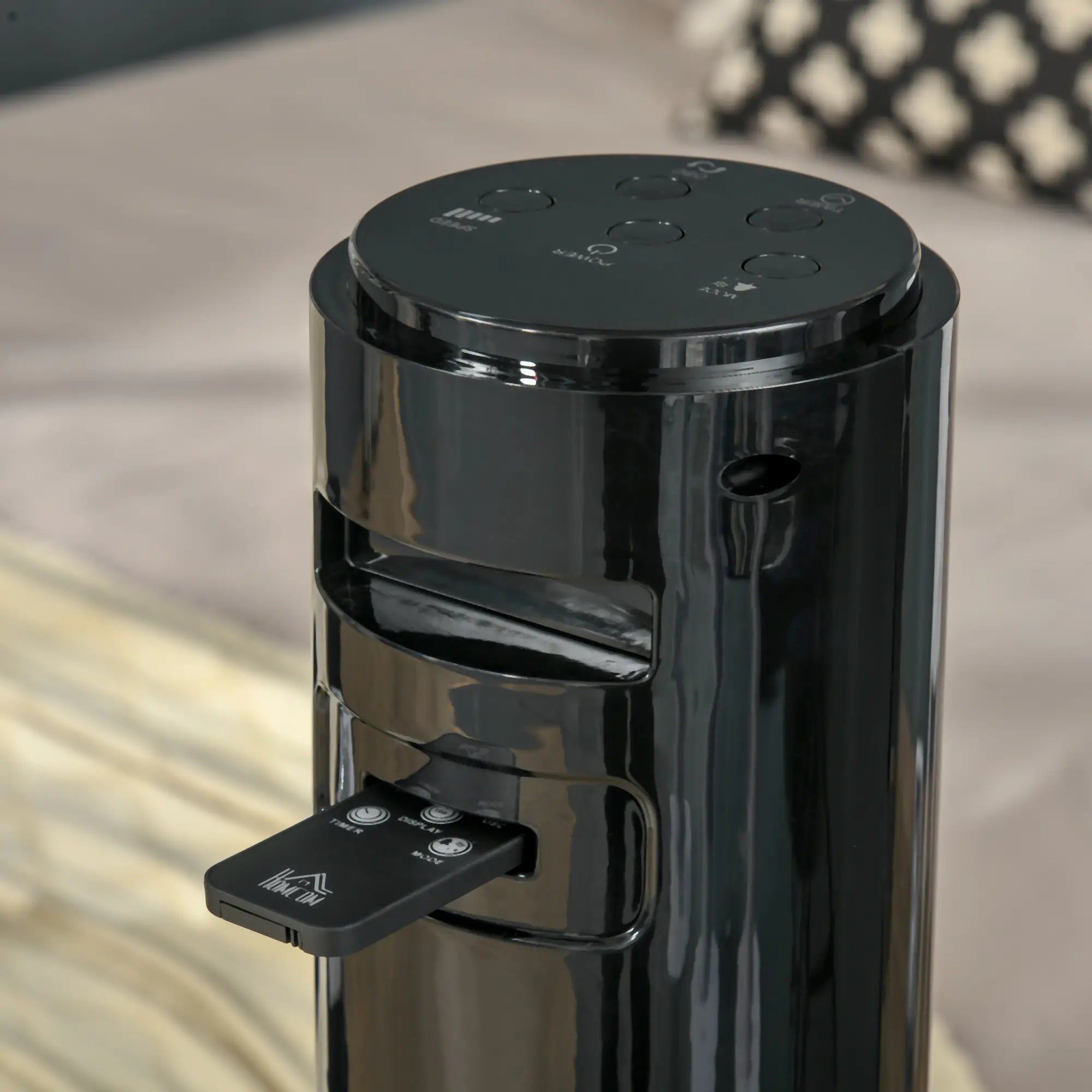 Freestanding Tower Fan, Oscillating, 3 Speed, 12h Timer, LED Panel, Remote, Black Tower Fans at Gallery Canada