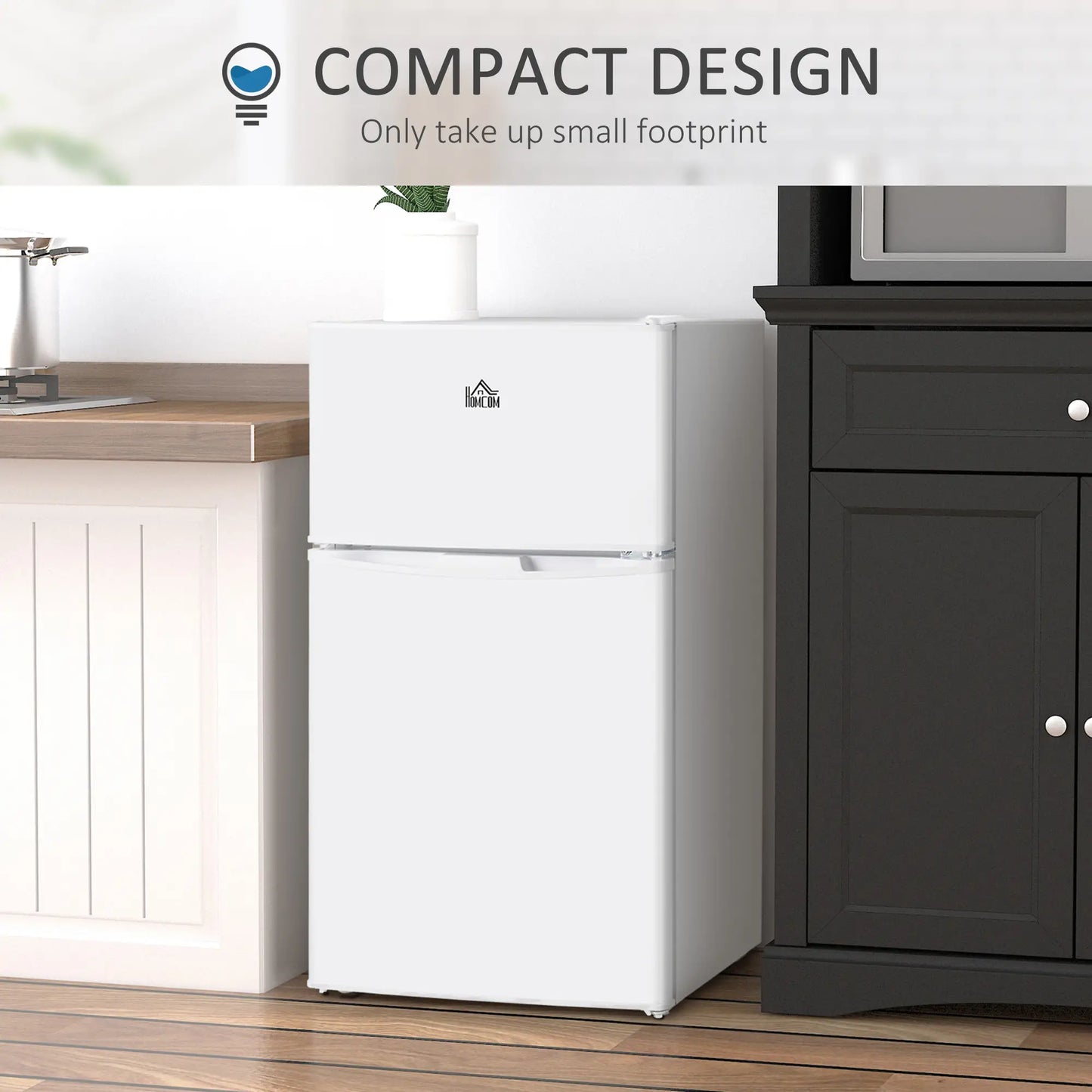 3.2 Cu Ft Compact Refrigerator, Mini Fridge with Freezer, Adjustable Shelves, White Small Kitchen Appliances at Gallery Canada