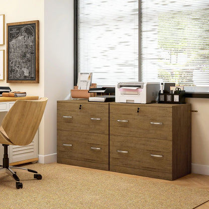 2 Drawer File Cabinet with Lock, Hanging Bar, Letter Size, Light Brown Office Cabinets & Cupboards at Gallery Canada