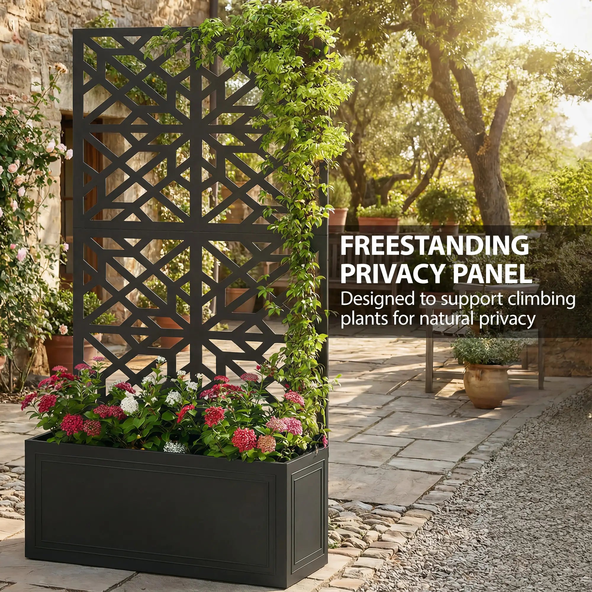 Metal Raised Garden Bed with Trellis for Climbing Plants Galvanized Planter Boxes at Gallery Canada