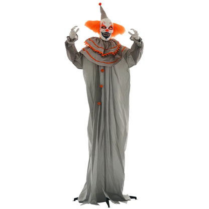6' Classic Clown Halloween Decoration, Animatronic, Motion Activated, Orange Halloween Decorations at Gallery Canada