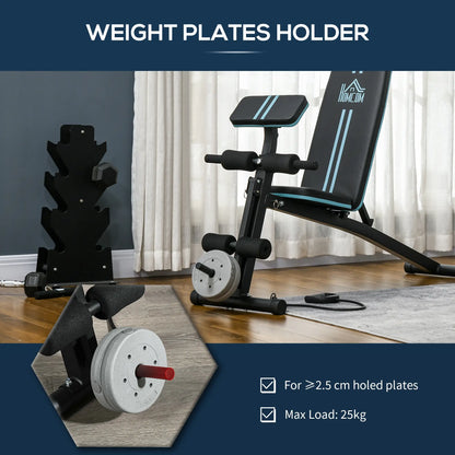Foldable Adjustable Press Bench, Weight Training Gym Chair, Black & Blue Weight Benches at Gallery Canada