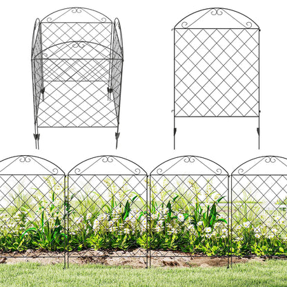 Outdoor Metal Garden Fence Panels, Animal Barrier, 4 Pack, Curved Scrollworks Garden Fences at Gallery Canada