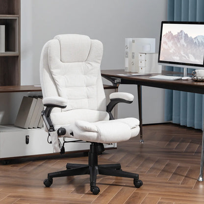 Reclining Massage Office Chair, High Back, Swivel Wheels, White Massage Chairs at Gallery Canada