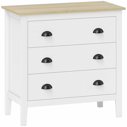 Modern 3 Drawer Dresser, Quiet Slides, White Storage Cabinets at Gallery Canada
