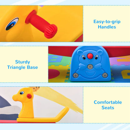 Kids Seesaw, 2 Seats with Easy-Grip Handles, Indoor Outdoor, 12-48 Months, Multicolor Gym Sets & Swings at Gallery Canada