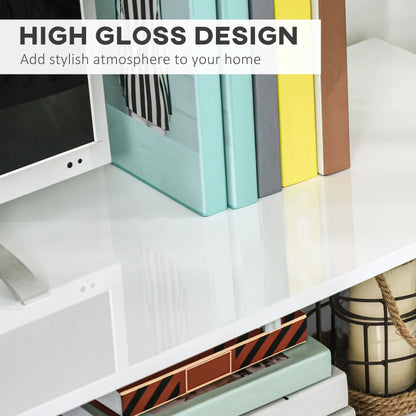 Lighted TV Stand For TVs Up To 75, High Gloss White, White TV Stands at Gallery Canada