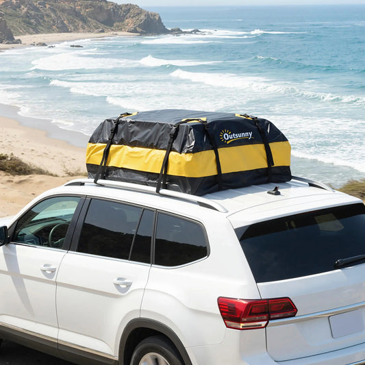 Waterproof Soft-Shell Car Roof Storage Bag, 15 Cubic Feet, Anti-Slip Mat Automotive Black, Yellow at Gallery Canada