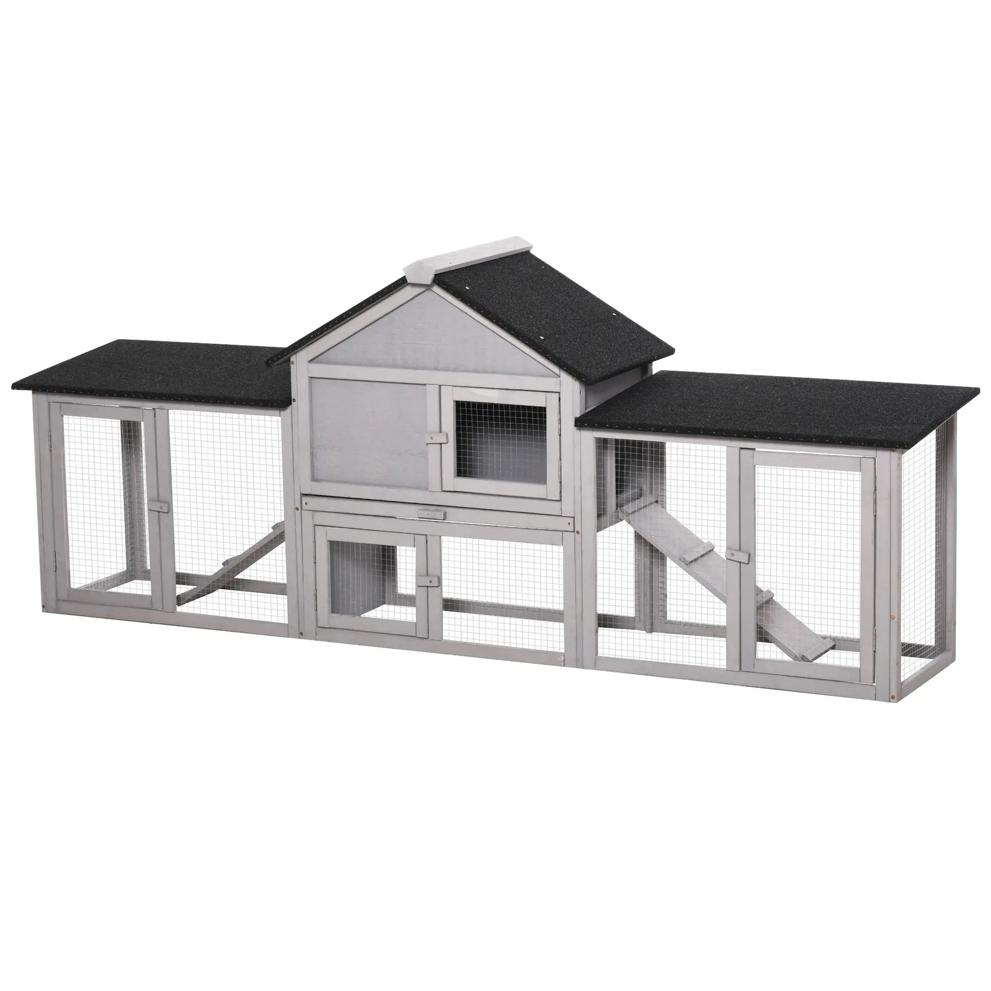 Large Rabbit Hutch, Bunny Cage Outdoor, Guinea Pig House, 83