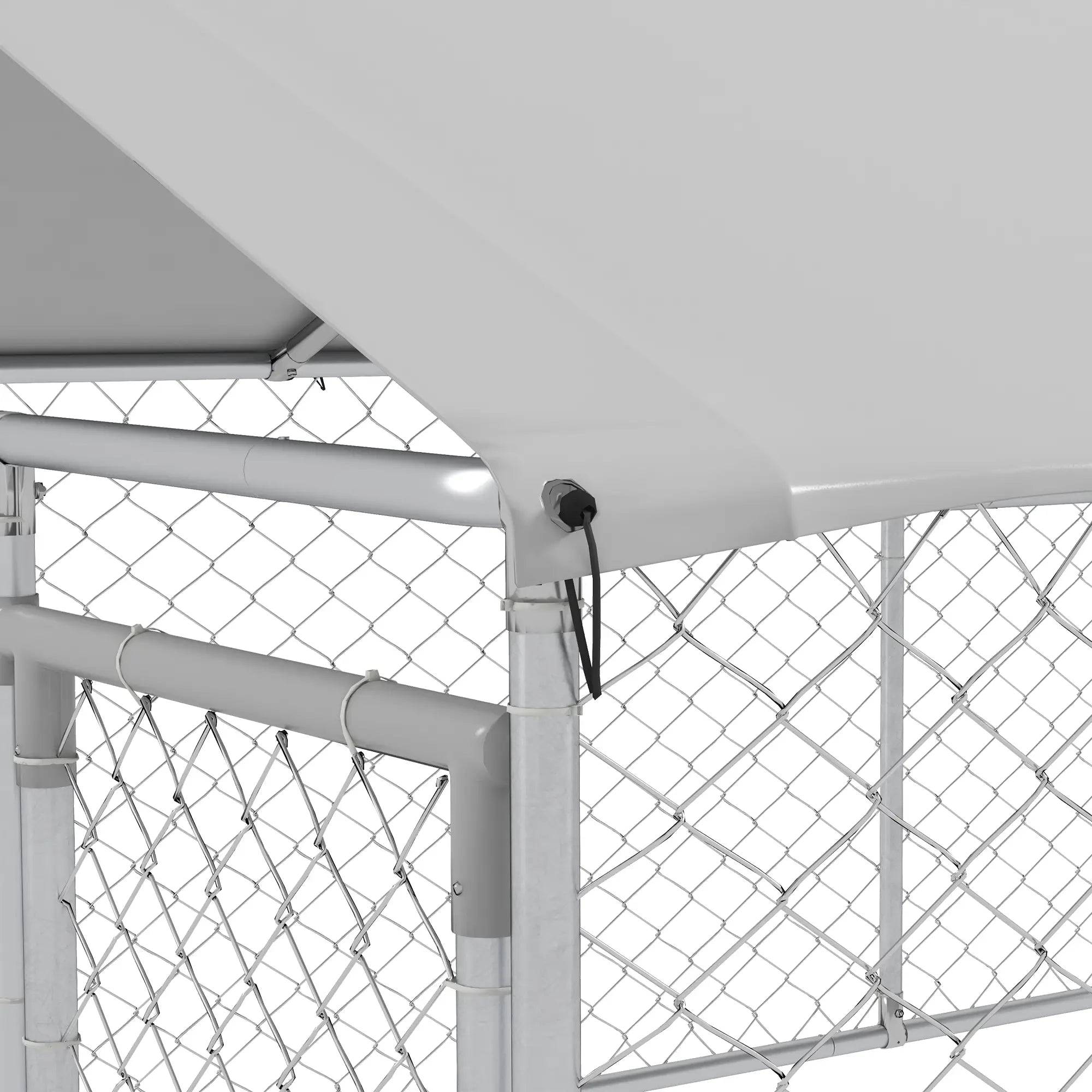 Outdoor Dog Kennel, 13.1' x 7.5' x 4.9', Waterproof UV Resistant Cover, Silver Houses, Kennels & Pens at Gallery Canada