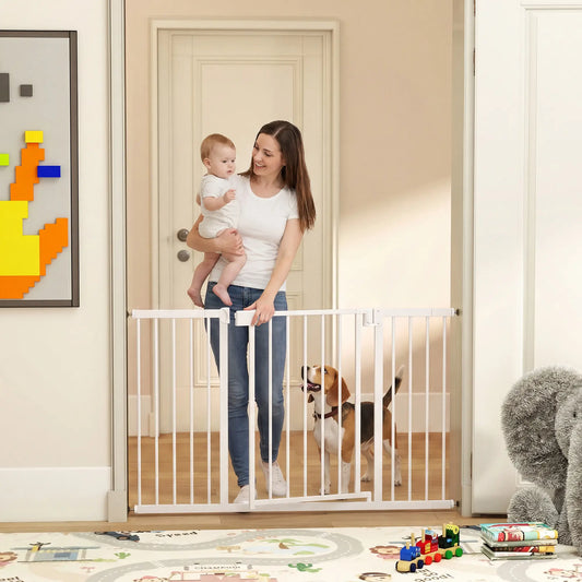 Pet Safety Gate Pressure Fit, 30"-51" Wide, Auto-Close, Black Pet Gates Black at Gallery Canada