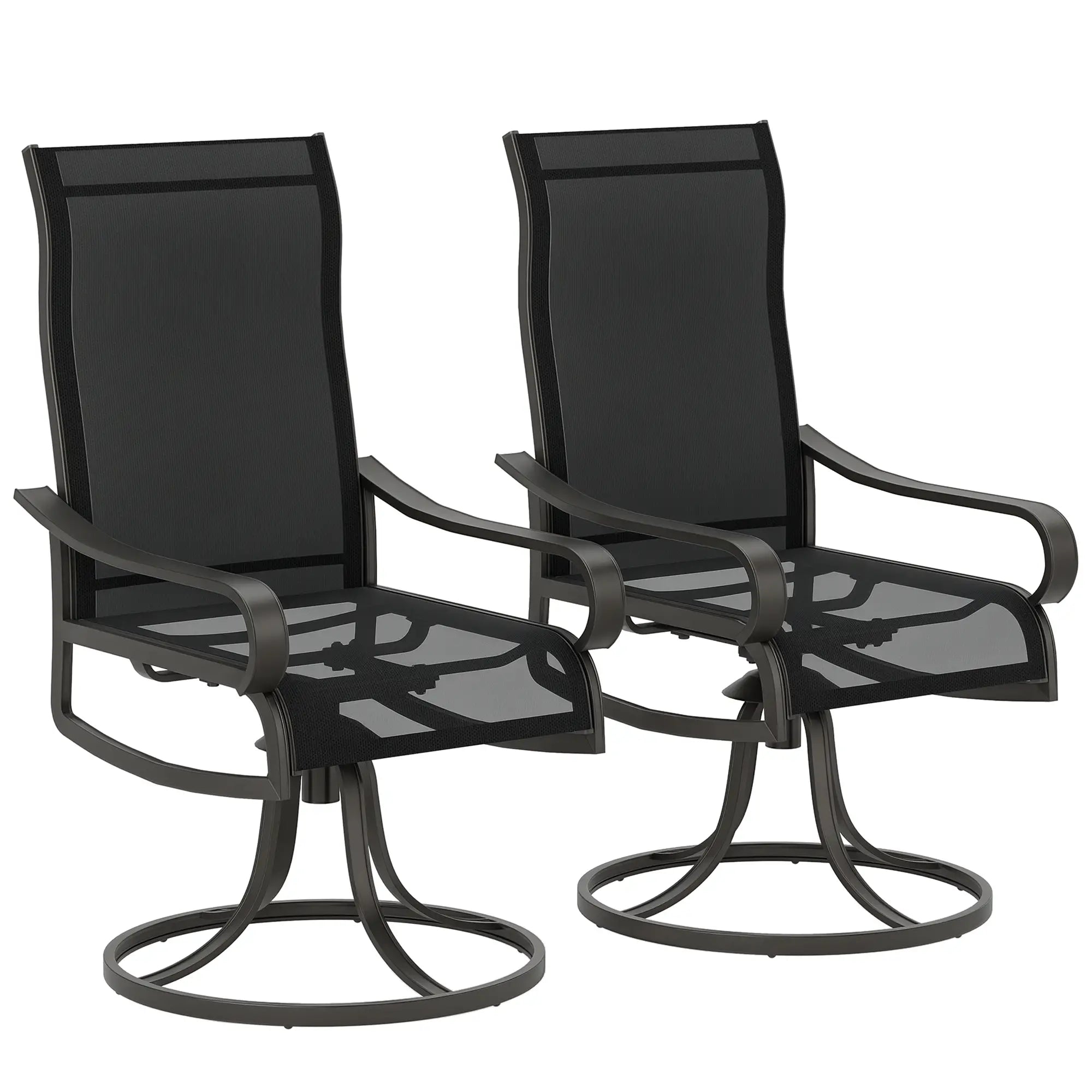 2-Piece Swivel Patio Dining Chairs, 360° Swivel Rocking, Black Patio Chairs at Gallery Canada