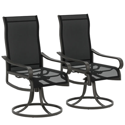 2-Piece Swivel Patio Dining Chairs, 360° Swivel Rocking, Black Patio Chairs at Gallery Canada