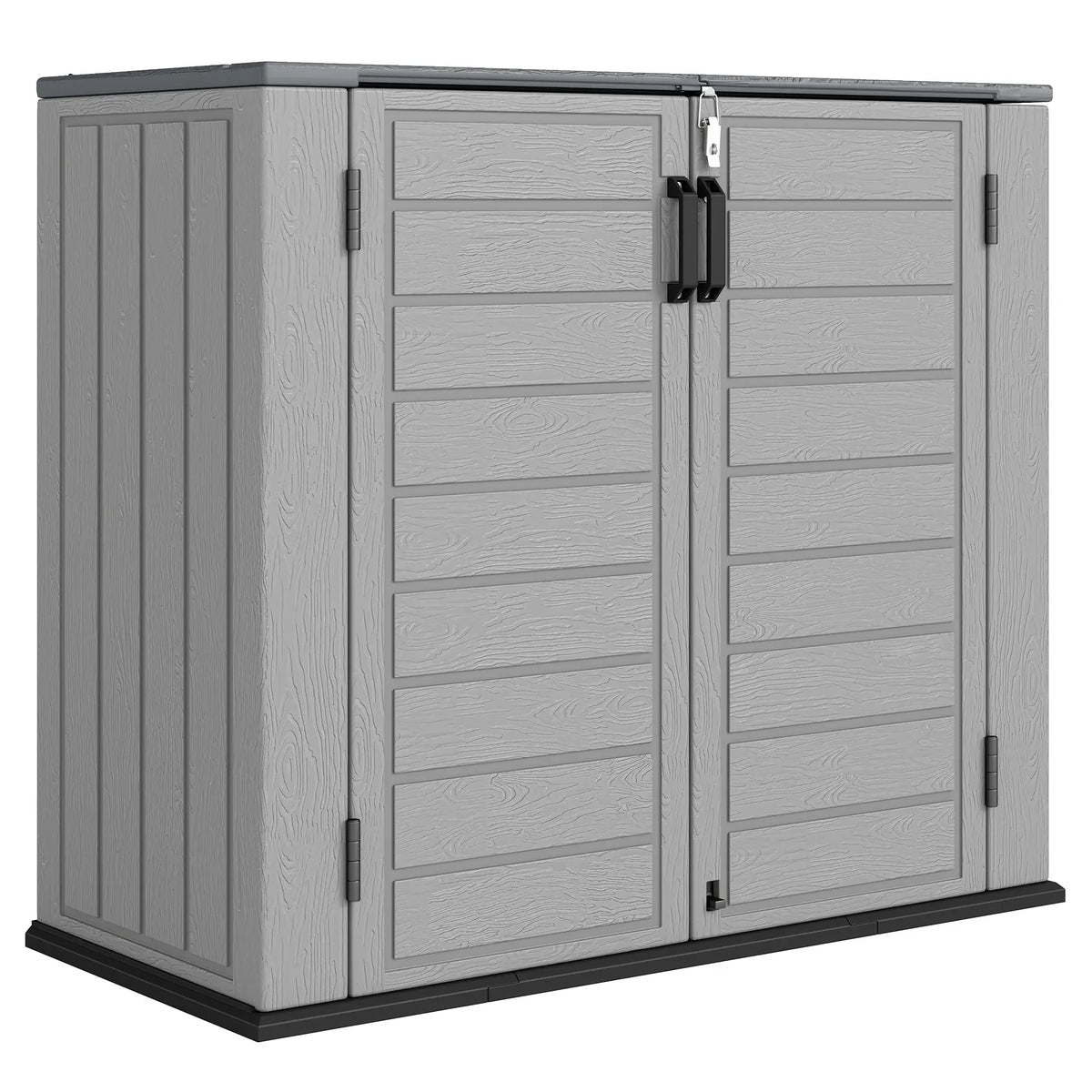 33 Cu.ft Plastic Outdoor Storage Shed, Lockable Doors, Light Grey