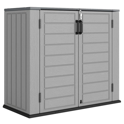 33 Cu.ft Plastic Outdoor Storage Shed, Lockable Doors, Light Grey