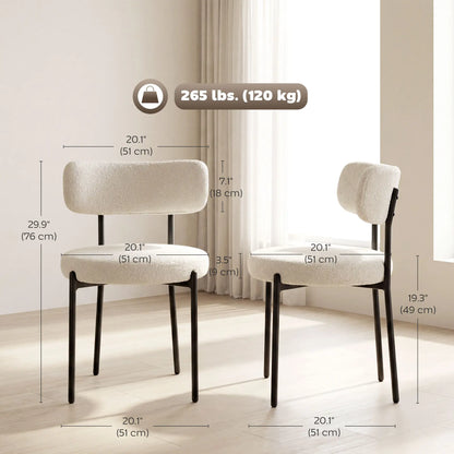 Modern Dining Chairs, Berber Fleece Upholstery, Steel Legs, 4 Pieces, Beige Dining Chairs at Gallery Canada
