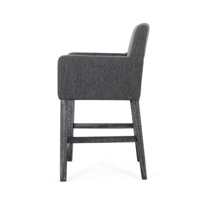 Upholstered Counter Stools, Rubberwood Frame, 24×23×39.5 inch, Charcoal Bar Stools at Gallery Canada