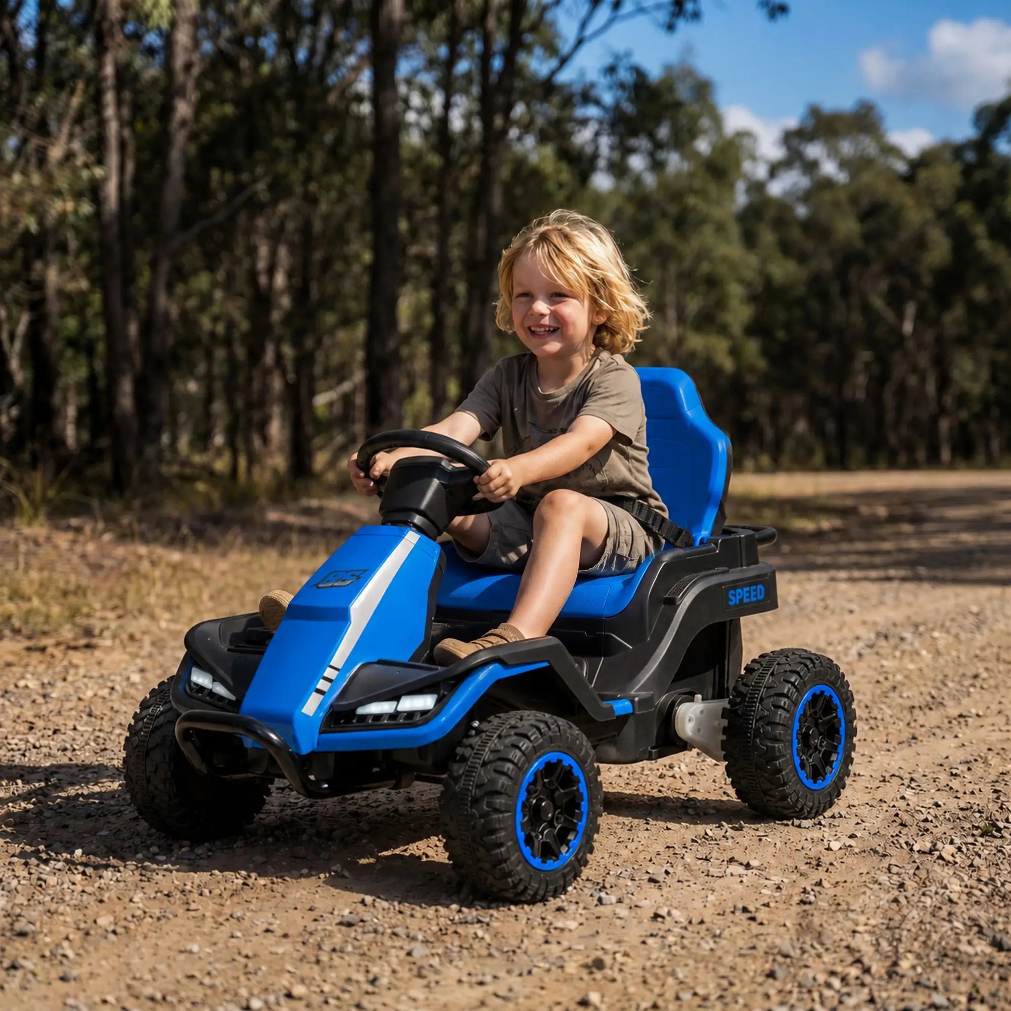 24V Kids Ride On Car, Dual Motors, Remote, Blue Electric Toy Cars at Gallery Canada