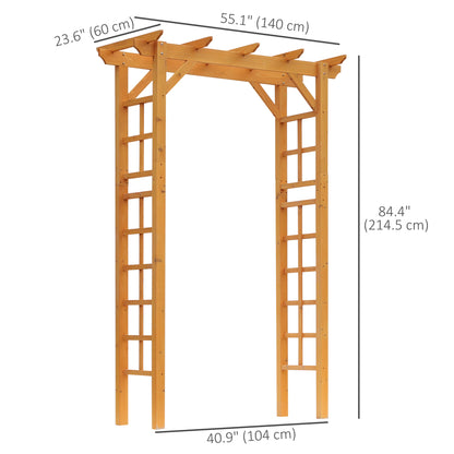 85" Wooden Garden Arbour, Arch Trellis for Climbing Vines, Orange Garden Arches at Gallery Canada