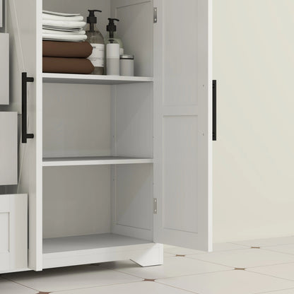 Farmhouse Bathroom Floor Cabinet, Adjustable Shelf, White Bathroom Cabinets at Gallery Canada