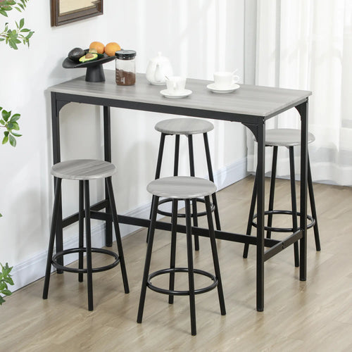 5-Piece Counter Height Bar Table Set, Dining Table for 4