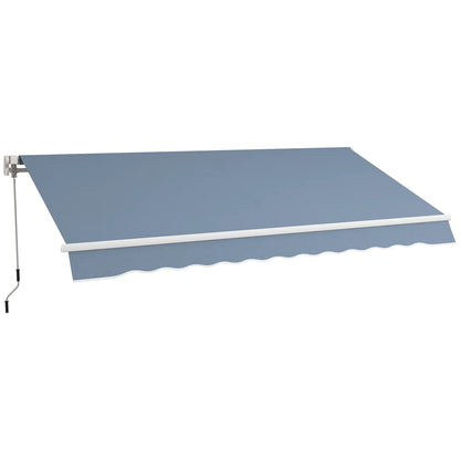 12' x 10' Manual Retractable Awning, Adjustable Sunshade Shelter, Light Grey Patio Awnings at Gallery Canada