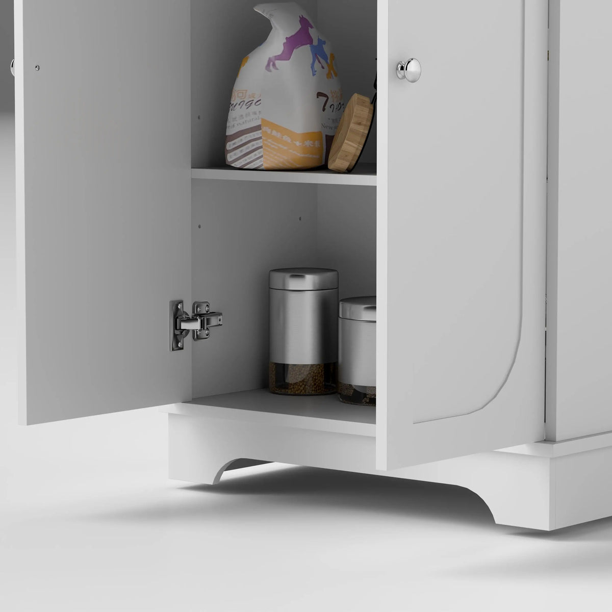 72" Tall Pantry Cabinet, Adjustable Shelves, 4 Doors, White Storage Cabinets at Gallery Canada