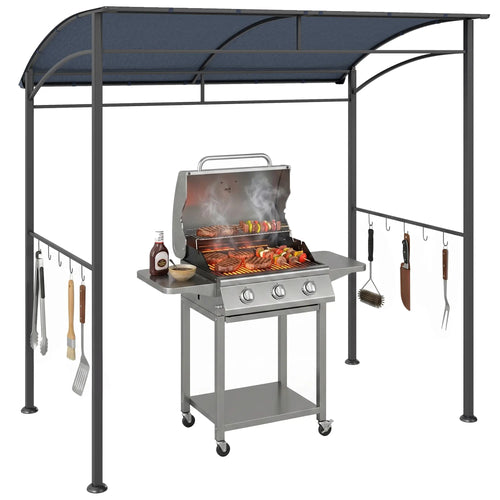 7' x 5' BBQ Grill Gazebo Tent, Steel Frame, Grey