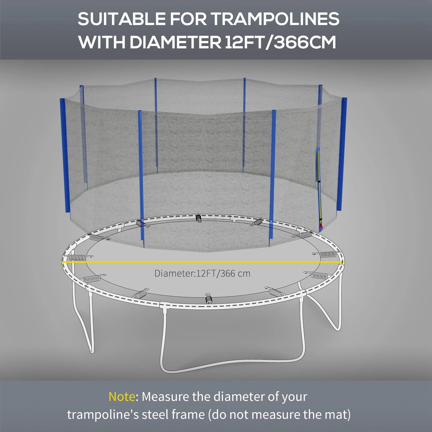 Trampoline Net Enclosure, Replacement with Zippered Entrance for 12ft Round Trampolines at Gallery Canada
