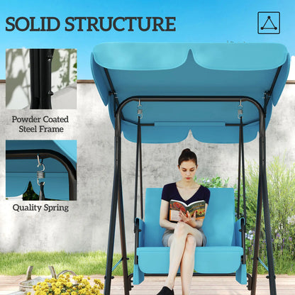 Outdoor Porch Swing, Adjustable Canopy, Removable Cushion, 1-Seat Patio Swings with Stand at Gallery Canada