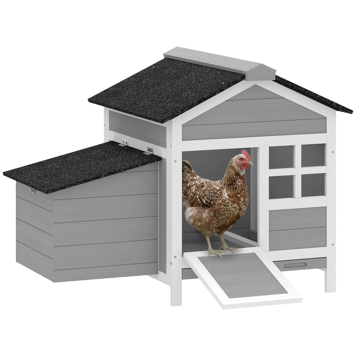 Wooden Chicken Coop With Nesting Box, Pull-Out Metal Tray, 36" x 25" x 27" Chicken Coops at Gallery Canada
