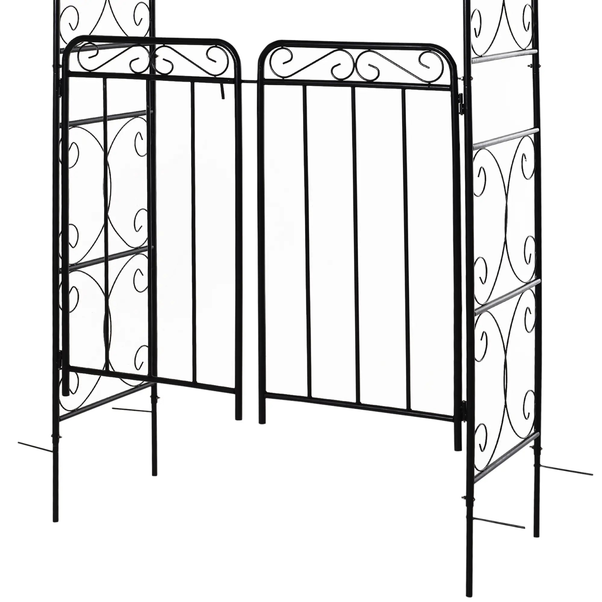7' Metal Garden Arbor Arch, Scrollwork Doors, for Ceremony, Weddings Garden Arches at Gallery Canada