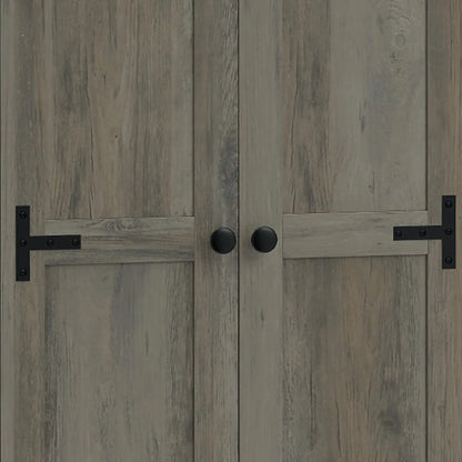 67" Farmhouse Pantry Cabinet, 2 Doors, Adjustable Shelves, Distressed, Grey Storage Cabinets at Gallery Canada
