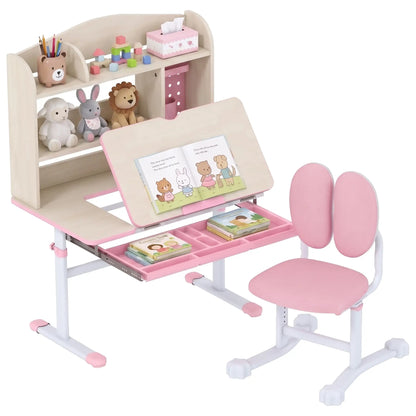 Kids Desk Chair Set, Adjustable Height, Ages 3-12, Pink Kids Desk Sets at Gallery Canada