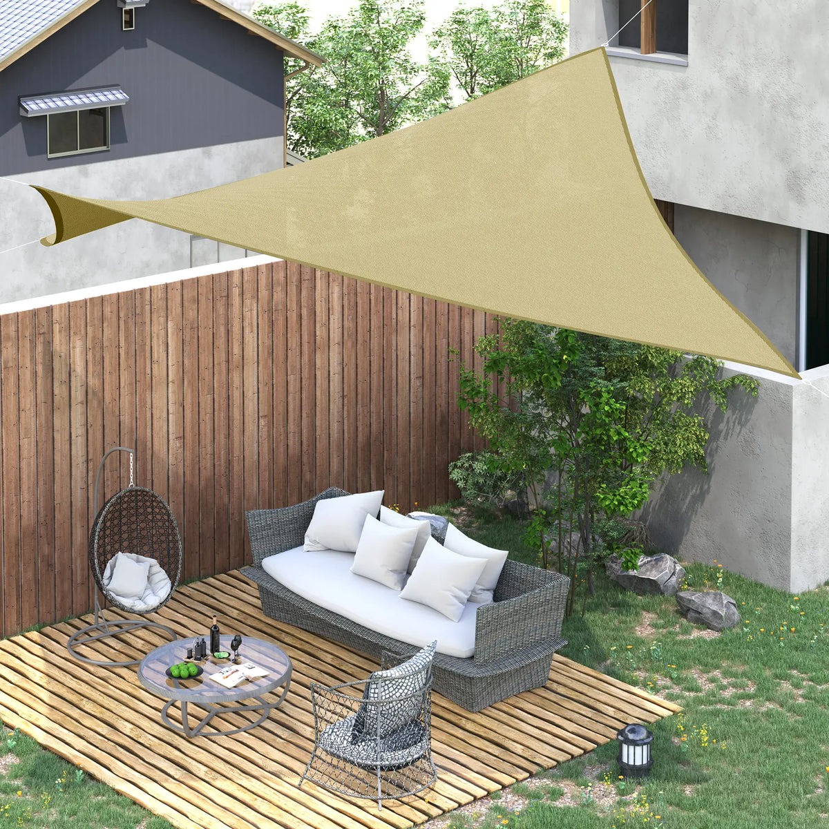 12' Square Sun Sail Shade, UV Protector, Outdoor Patio Cover With Bag, Sand Shade Sails at Gallery Canada
