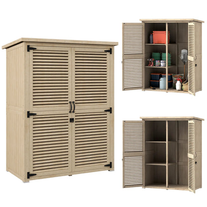 Wooden Garden Shed, 50" x 26" x 66", Waterproof Asphalt Roof, Shelves, Natural Sheds at Gallery Canada