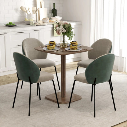 Modern Dining Table For 4, Wood-Effect Top, 27.6" x 27.6", Dark Brown Dining Tables at Gallery Canada