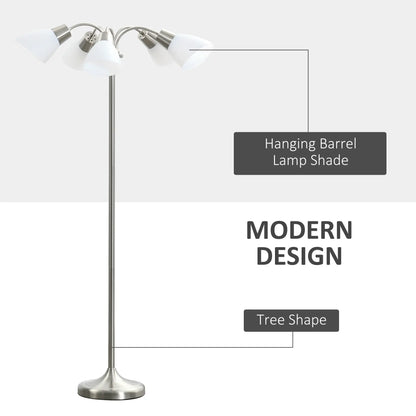 Arc Tree Floor Lamp, 5 Adjustable Rotating Lights, Satin Nickel Floor Lamps & Ceiling Fan Lights at Gallery Canada