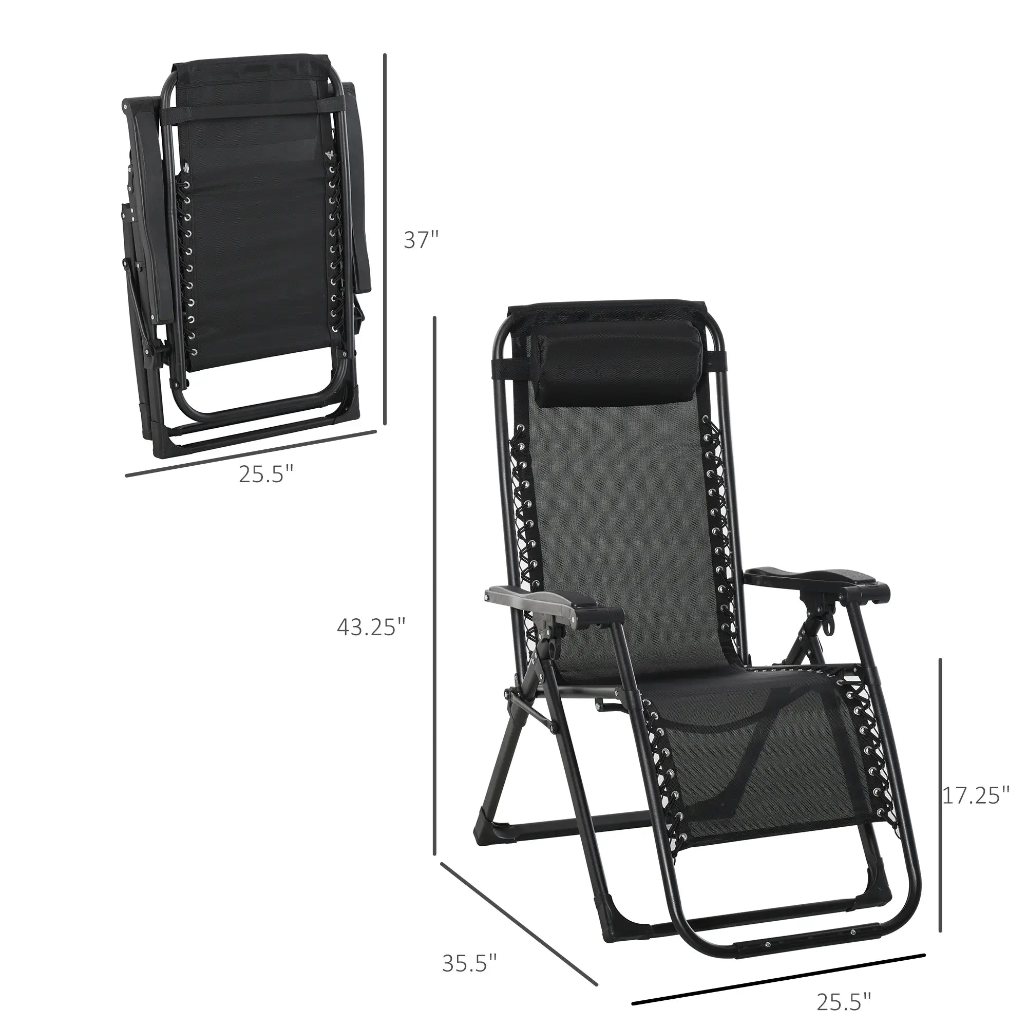 Zero Gravity Reclining Chair, Adjustable Backrest, Folding Sun Lounger, Removable Cushion, Light Grey Lounger Chairs at Gallery Canada