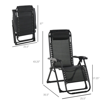 Zero Gravity Reclining Chair, Adjustable Backrest, Folding Sun Lounger, Removable Cushion, Light Grey Lounger Chairs at Gallery Canada