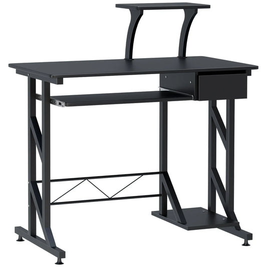 Computer Desk with Keyboard Tray & Drawer, Black Computer Desks Black at Gallery Canada