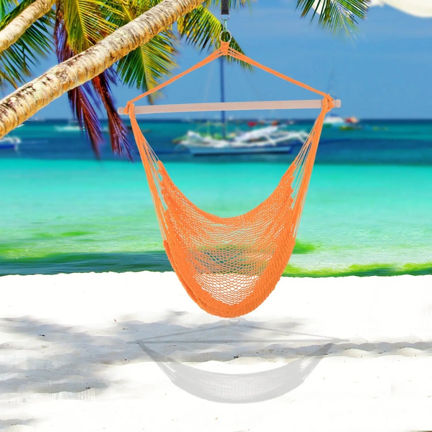 Portable Hammock Chair, Hanging Swing for Outdoor, Garden, Camping, Orange Hammock Swings at Gallery Canada