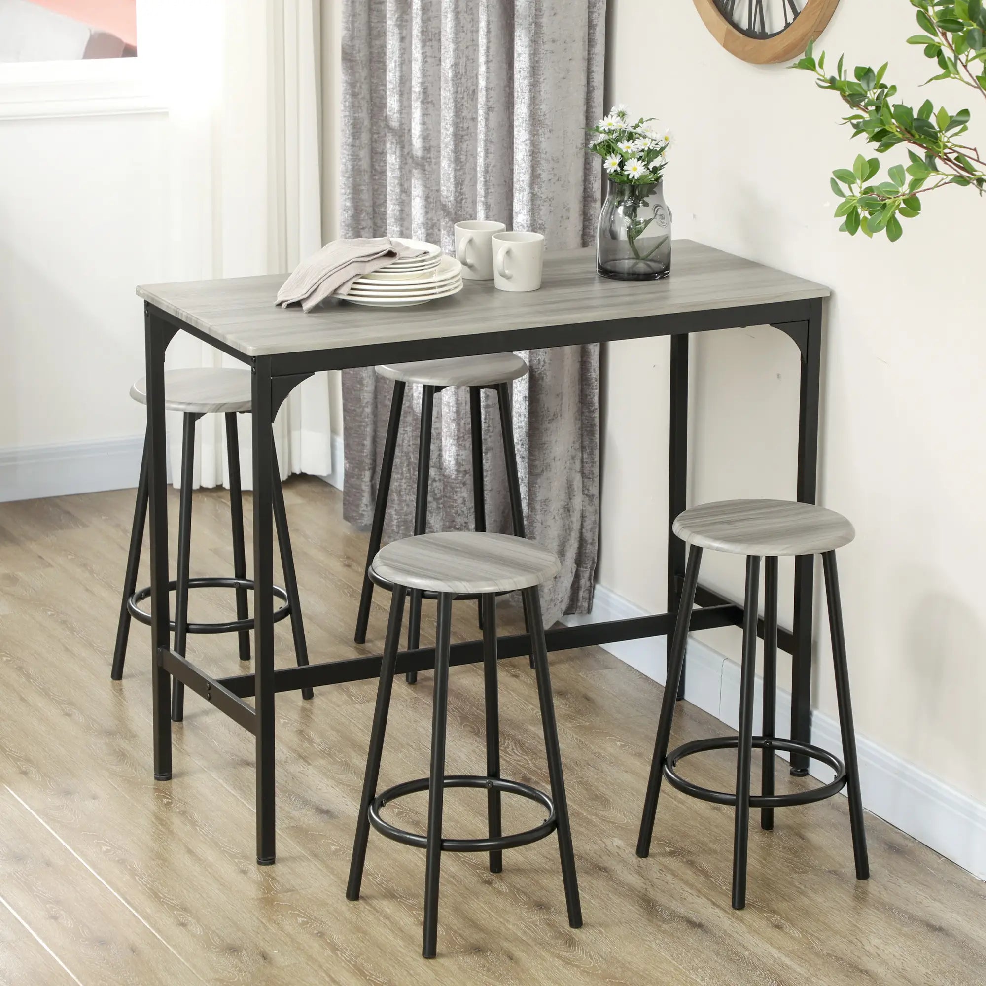 5-Piece Counter Height Bar Table Set, Dining Table for 4 Bar Sets at Gallery Canada