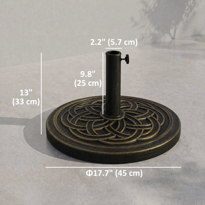 25 lb Heavy Duty Patio Umbrella Base, Round Stand, Outdoor, Bronze Umbrella Bases at Gallery Canada