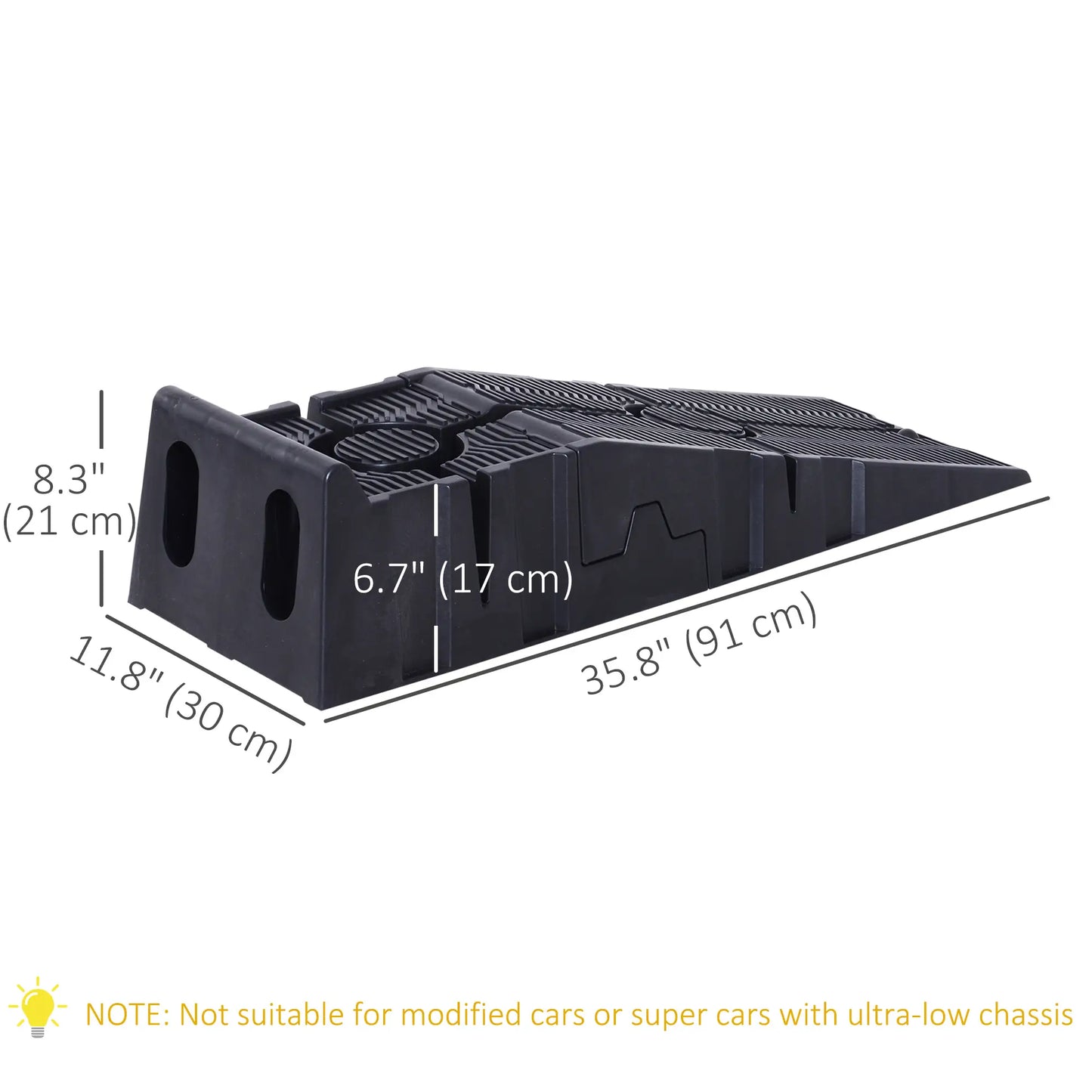 Car Ramps for Oil Changes, 6.7" High, 5500 lbs, 2PC