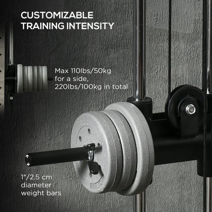 Wall Mount Cable Station, 15 Position Adjustable Dual Pulley, Home Gym Power Towers at Gallery Canada