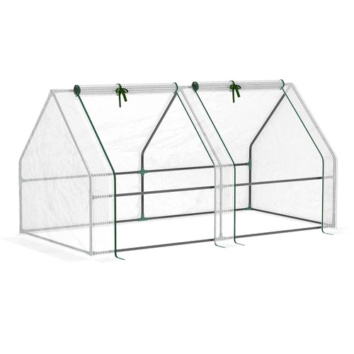 6' x 3' x 3' Portable Tunnel Greenhouse, Large Zipper Doors, Water UV PE Cover, White