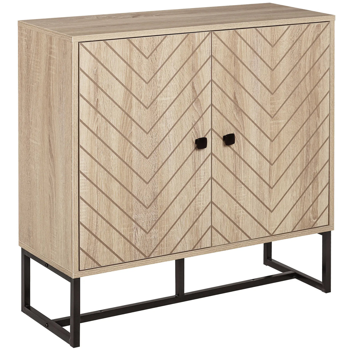 Modern Sideboard, Buffet Cabinet with 2 Doors, Adjustable Shelf, 31.5" H, Oak Storage Cabinets Oak at Gallery Canada